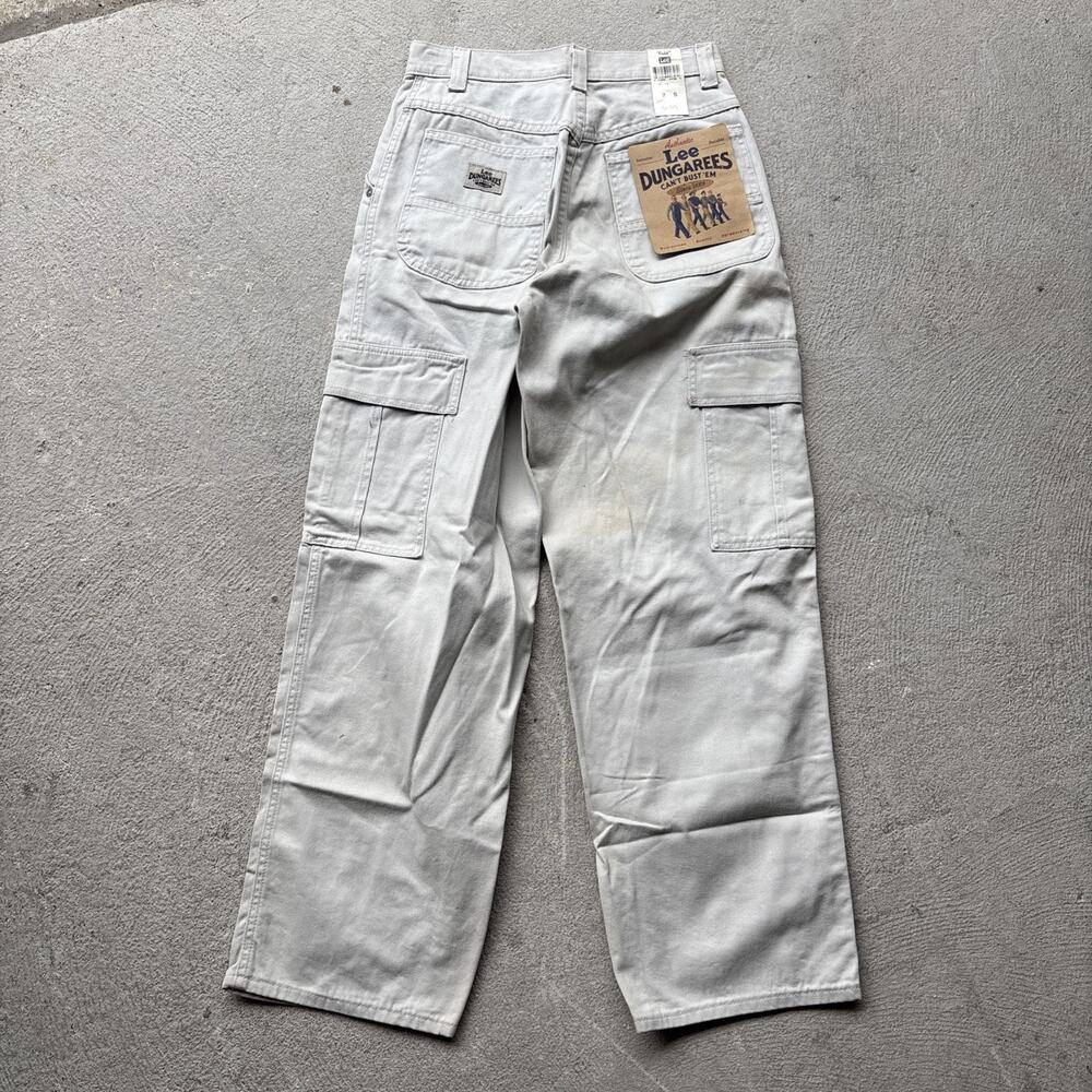 Vintage 90s LEE Cargo Pants Wide Relaxed Khaki Tan Beige USA Juniors 7 S